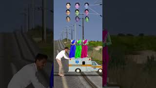 ambulance railway line cross kar rahi hai 2024 funny comedy train vfx love dance song moj [upl. by Eylrahc387]