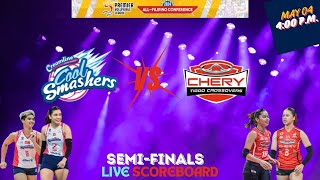 CREAMLINE COOLSMASHERS VS CHERY TIGGO CROSSOVERS  PVL ALLFILIPINO CONFERENCE SEMIFINALS [upl. by Droffats]