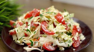 Einfacher und schneller Kohlsalat mit Tomaten Leckerer Salat in 5 Minuten [upl. by Tova]