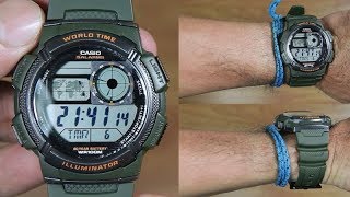 CASIO STANDARD AE1000W1A3 MILITARY GREEN EDITION  UNBOXING3AV [upl. by Ahsot]