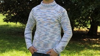 How to knit mens sweater  video tutorial with detailed instructions [upl. by Alaham]