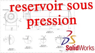 SOLIDWORKS Exemple N°2  Réservoir sous pression  pressure Vessel  part2 [upl. by Ortensia]