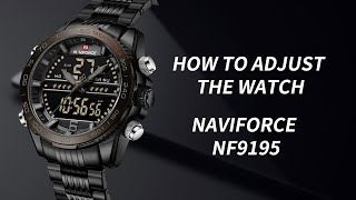 Time Setting丨Hot Sales Naviforce Watch NF9195 Sports Style Cool Dual Display Watch [upl. by Enylorac]