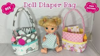 How to make Doll Diaper Bag for Baby Alive or Reborn Free DIY Pattern [upl. by Pinelli159]