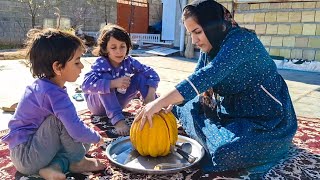 Cooking pumpkin in nomadic life🎃🎃repairing the car gearbox in the villageDaily rural life in Iran [upl. by Oad]