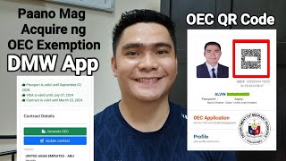 PAANO MAG ACQUIRE NG OEC QR CODE SA DMW MOBILE APP  DMW APP ACQUIRE OEC EXEMPTION [upl. by Terza]