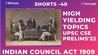 Indian council act 1909 or Morley Minto Reforms shorts [upl. by Bourke]