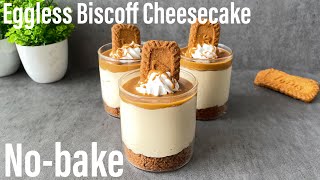 NoBake Lotus Biscoff Cheesecake Recipe  Cookie Butter Cheesecake Recipe  Cheesecake shots [upl. by Riatsila]