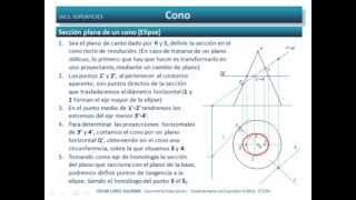 Cono Sección recta elipse Diédrico directo [upl. by Kress]