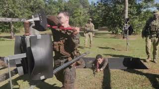 US Marines with Fox Co 2nd Bn 5th Marines run through Obstacle Course [upl. by Yenial]