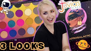 NEW JUVIAS PLACE AFROGALACTIC PALETTE REVIEW  3 LOOKS TUTORIAL  Steffs Beauty Stash [upl. by Desiri104]