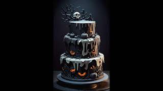 Halloween Cake  Made of Colored Paper  Video Background for Parties [upl. by Herve]