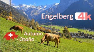 🇨🇭 SWITZERLAND ENGELBERG Walking Tour beautiful villages hermosos pueblos 4k 🇨🇭 [upl. by Rodrique]