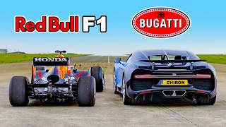 Bugatti Chiron v F1 Car DRAG RACE [upl. by Naihr697]