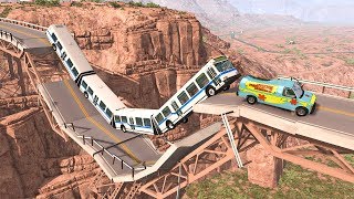 Collapsing Bridge Pileup Car Crashes 27  BeamNG DRIVE  SmashChan [upl. by Bal]