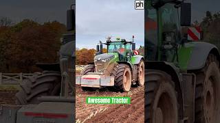 Mighty FENDT 1050 Tractor Working Land Vaderstad Topdown agri [upl. by Euqinue596]