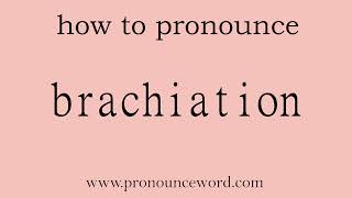 brachiation How to pronounce brachiation in english correctStart with B Learn from me [upl. by Nauqel14]