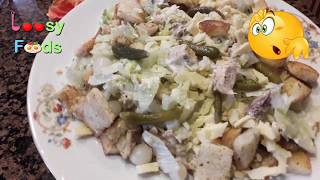 How to make caesar salade recipe  Homemade chicken caesar salad [upl. by Aderb]