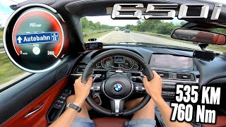 2014 BMW 650i xDrive 535 KM  VMAX Próba autostradowa Racebox 0100 100200 kmh [upl. by Walford436]