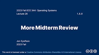 More Midterm Review 2023 Fall ECE 344 Section 3 [upl. by Ahsemrak]