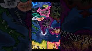 Hoi4 Byzantine Empire vs Yugoslavia Bulgaria and Romania Wars hoi4timelapse hoi4 map mapping [upl. by Salta]