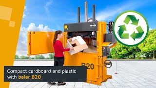 Bramidan baler B20 for soft plastic and cardboard waste [upl. by Eugen]