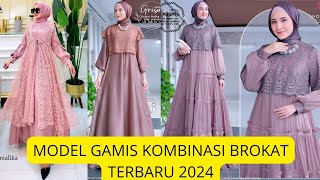 MODEL GAMIS KOMBINASI BROKAT TERBARU 2024 [upl. by Annahsor470]