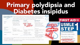 Primary polydipsia and diabetes insipidus in HindiUrdu by first aid for USMLE step 1 [upl. by Kory]