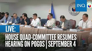 LIVE House quadcommittee resumes hearing on Pogos  September 4 [upl. by Nosral303]