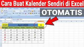 CARA MEMBUAT KALENDER DI EXCEL SENDIRI OTOMATIS [upl. by Imas]