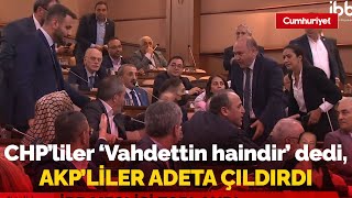 İBB Meclisinde büyük kavga CHPliler Vahdettin bizim için haindir dedi AKPliler adeta çıldırdı [upl. by Auohp]