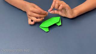 How to make an Easy Origami Paper Frog [upl. by Namruht]