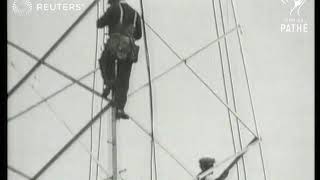 ENERGY First electricity pylon of new national electricity grid put up in Scotland 1928 [upl. by Nyluqcaj]