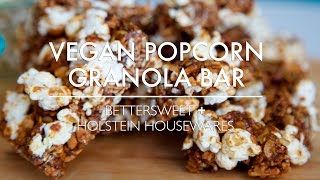 Vegan Popcorn Granola Bar Recipe Made in Holstein Housewares Popcorn Maker [upl. by Nuj]