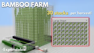 Minecraft Bedrock Easy BAMBOO Farm Tutorial  30 stacks per harvest [upl. by Markiv]