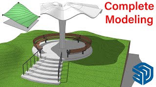 Picnic Shelter Modeling in SketchUp [upl. by Millford]