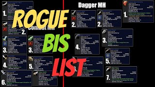 Rogue BiS List for the SoD First Phase  PvE amp PvP  WoW Alliance and Horde [upl. by Hallie]