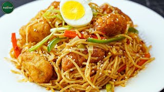 Quick and Easy Korean Noodles with Chicken Tempura Recipe by SooperChef [upl. by Lerrud]