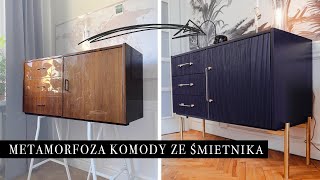 METAMORFOZA KOMODY ZE ŚMIETNIKA  MALOWANIE I OKLEJACIE MEBLI CZ2  DIY MAKEOVER DRESSER [upl. by Harcourt437]