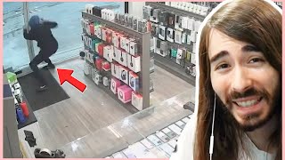 Moistcr1tikal Reacts to Trapped in Store Robbers [upl. by Byrann]