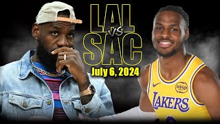 Los Angeles Lakers vs Sacramento Kings Full Game Highlights  2024 Summer League  July 6 2024 [upl. by Aynam]