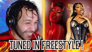 FIRST TIME LISTENING TO MEGAN THEE STALLION  TUNED IN FREESTYLE [upl. by Durman313]