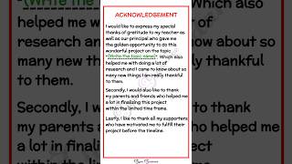 How to write acknowledgement for school project  acknowledgement kaise likhe  class 12 project [upl. by Jueta430]