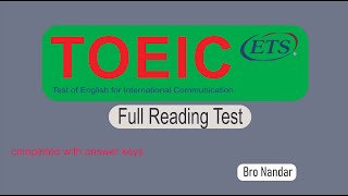 TOEIC  READING TEST  TOEIC TEST [upl. by Cornel]