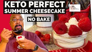 Keto Perfect Summer Cheesecake  No Bake 3 Ingredients [upl. by Itoc525]