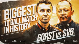 BIGGEST 10BALL MATCH IN HISTORY OF POOL  SVB vs GORST  100000 [upl. by Aiblis869]