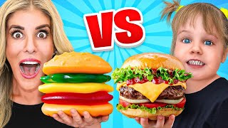 Gummy Food Vs Real Food Challenge [upl. by Noiztneb]