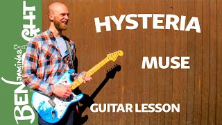 Hysteria  Muse  Guitar Lesson amp Solo [upl. by Leribag]