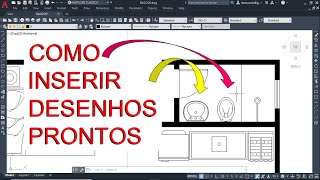 Forma simples de como inserir blocos no AutoCad [upl. by Yeknarf712]