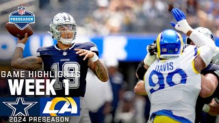 Dallas Cowboys vs Los Angeles Rams  2024 Preseason Week 1 Game Highlights [upl. by Monreal]